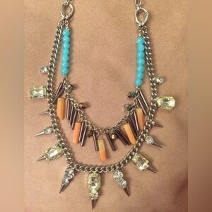 Women’s Multicolor Statement Necklace with Turquoise Beads